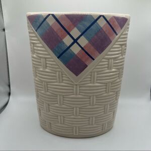 Pfaltzgraff Aura Pink Basketweave Utensil Holder/Vase